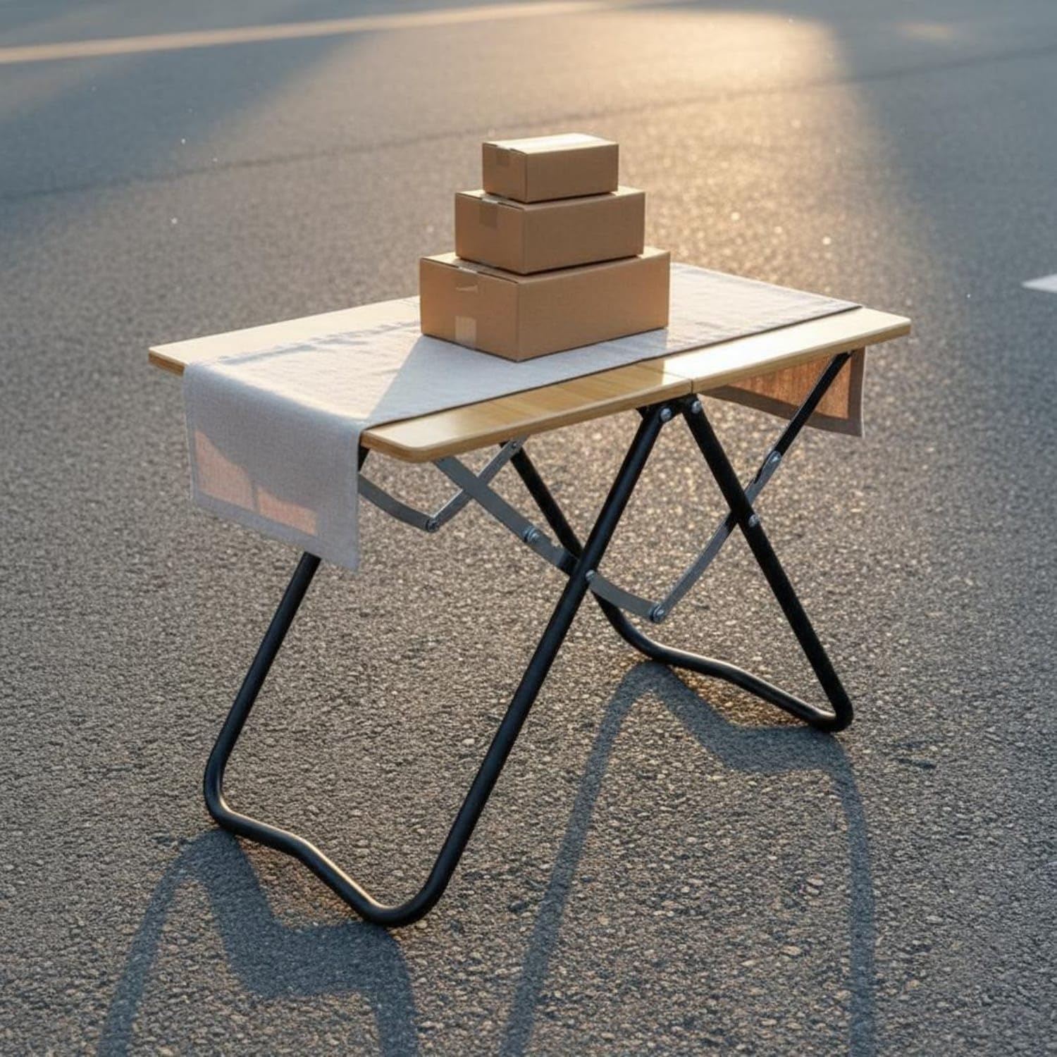 smilely⭐︎専用【Tetra Fold Table | ハンドメイド#157 ZOOMELLA Foldable Portable Bamboo Folding Table Quick Unfold
